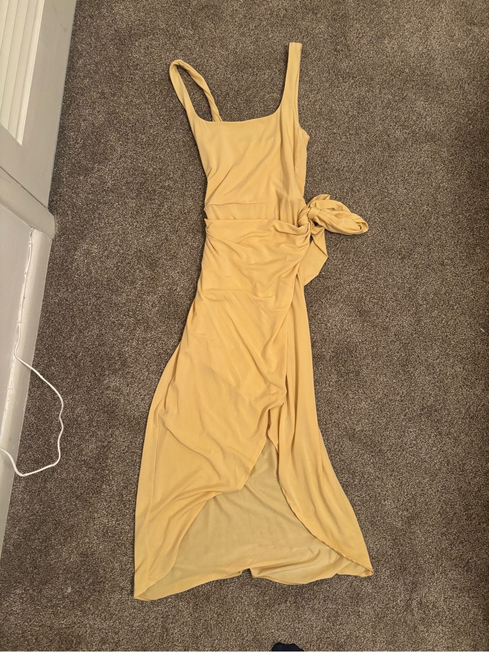 Wilfred Butter Yellow High-Low Wrap Dress